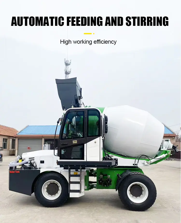 High-Efficiency Concrete Mixer with Durable Mixing Drum