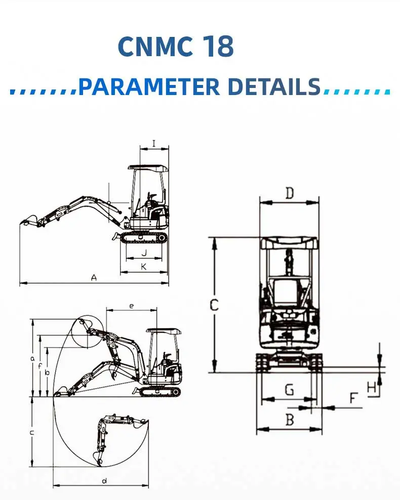 CNMC Mini Hydraulic Excavator Small Digger Machine CNMC Mini Hydraulic Excavator Small Digger Machine